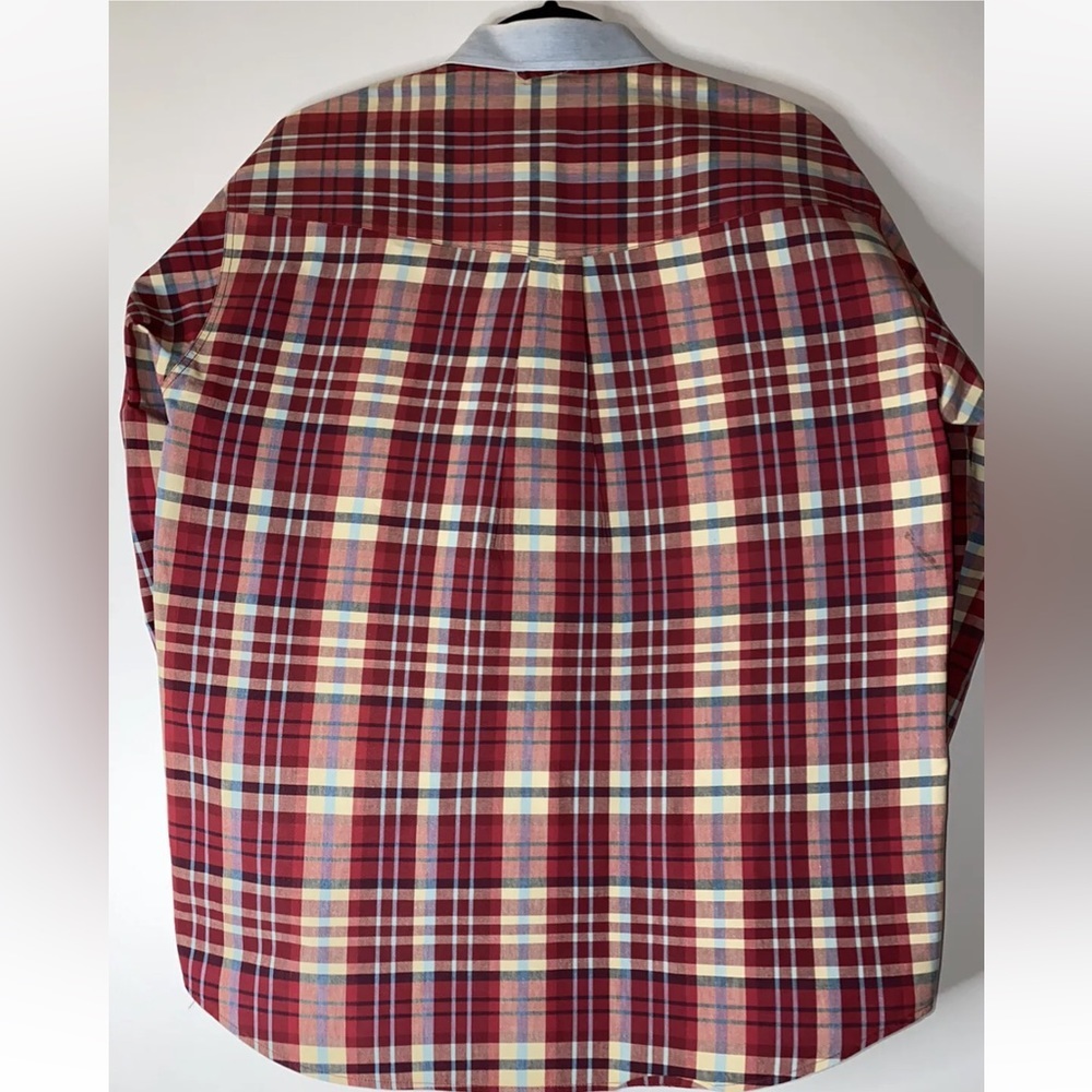 Roper Red Plaid Button Up Shirt Mens Long Sleeve Western Adult Medium - Picture 2 of 10